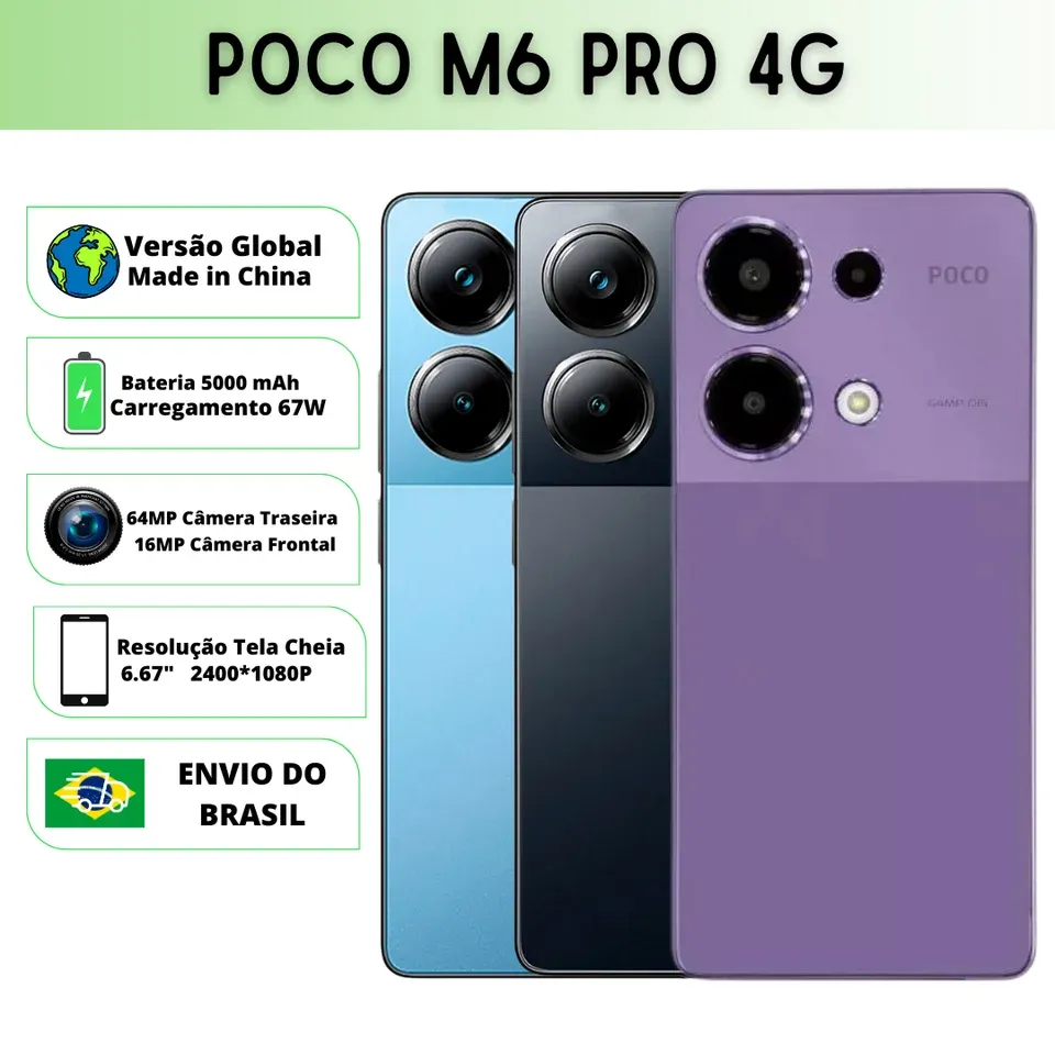 Xiaomi Poco M6 Pro Versão Global Smartphone 4G