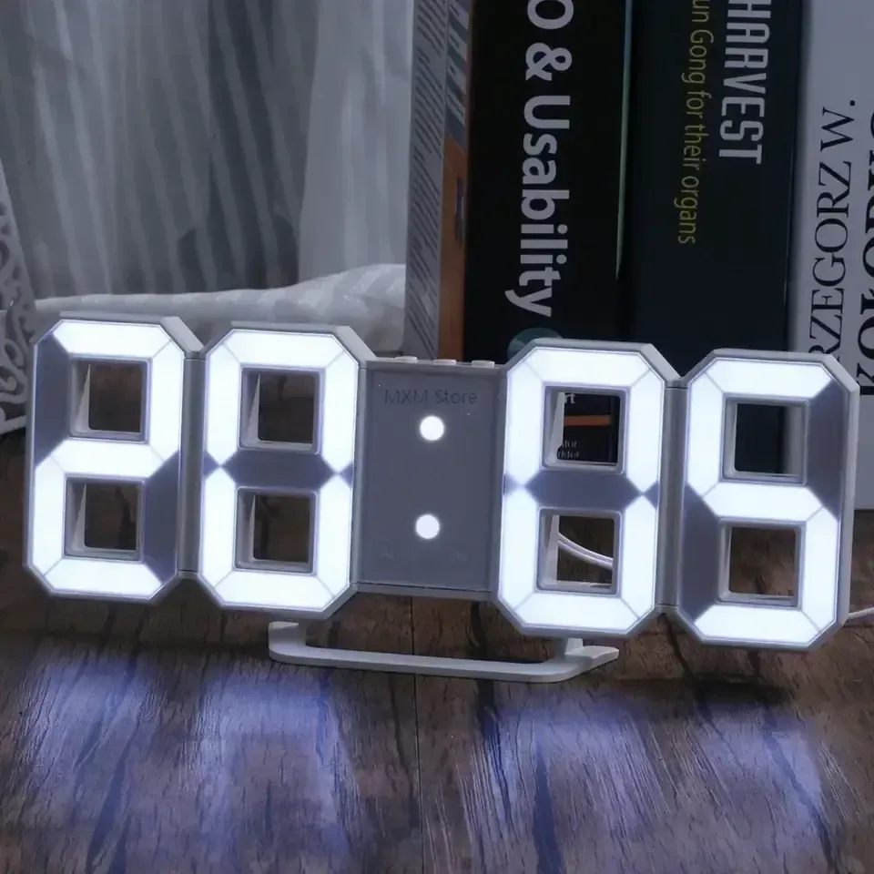 3d led relógio digital decoração