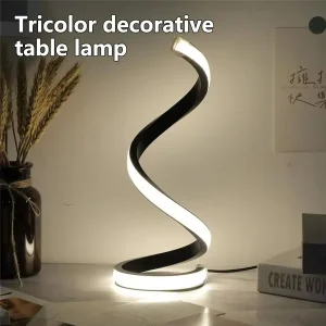 Led night light espiral candeeiro de mesa