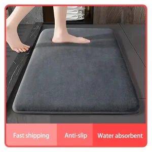 Super Absorvente Coral Velvet Floor Mat